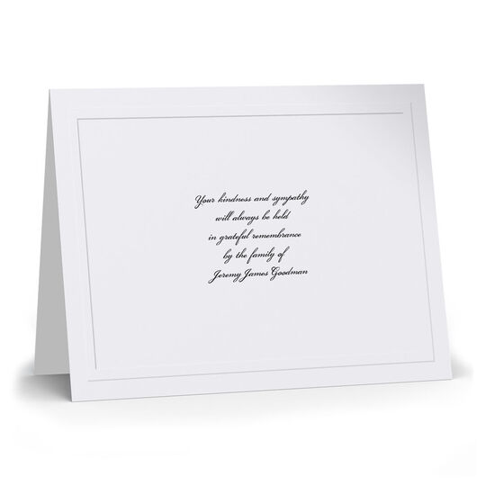 Embossed Frame Folded Goodman Sympathy Cards - Raised Ink